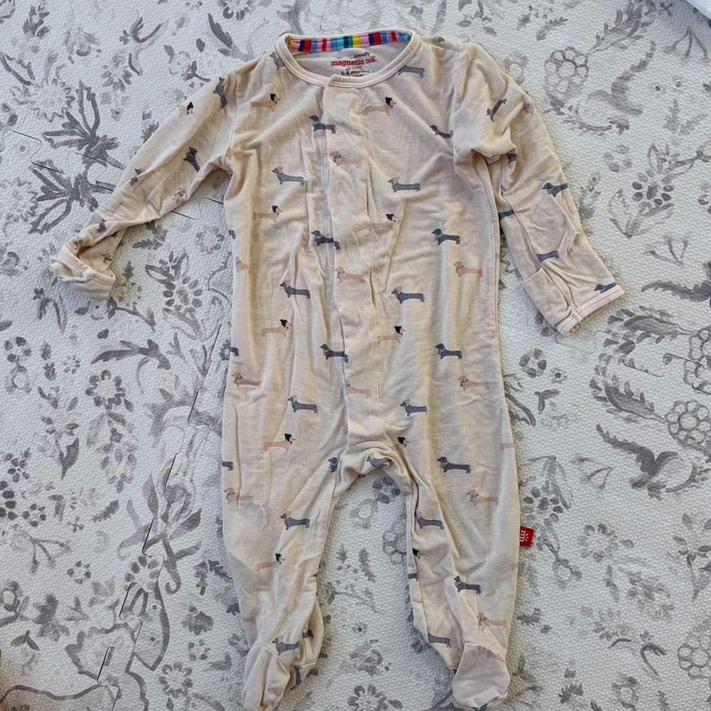 Magnetic Me Cream Onesie with Dog Design
